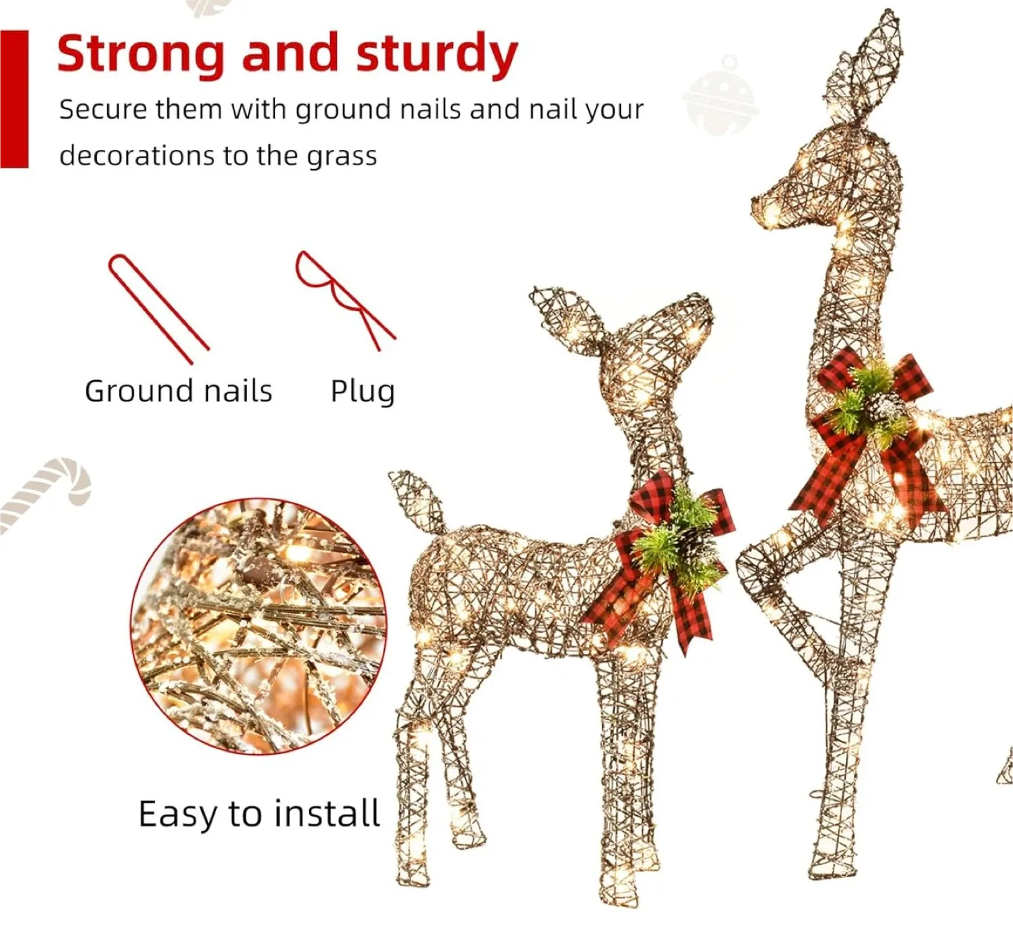 Lighted Christmas Reindeer Family - Outdoor Decor image indicator(9)