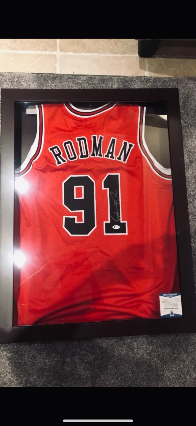 Framed Dennis Rodman Signed Bulls Jersey BECKETT COA