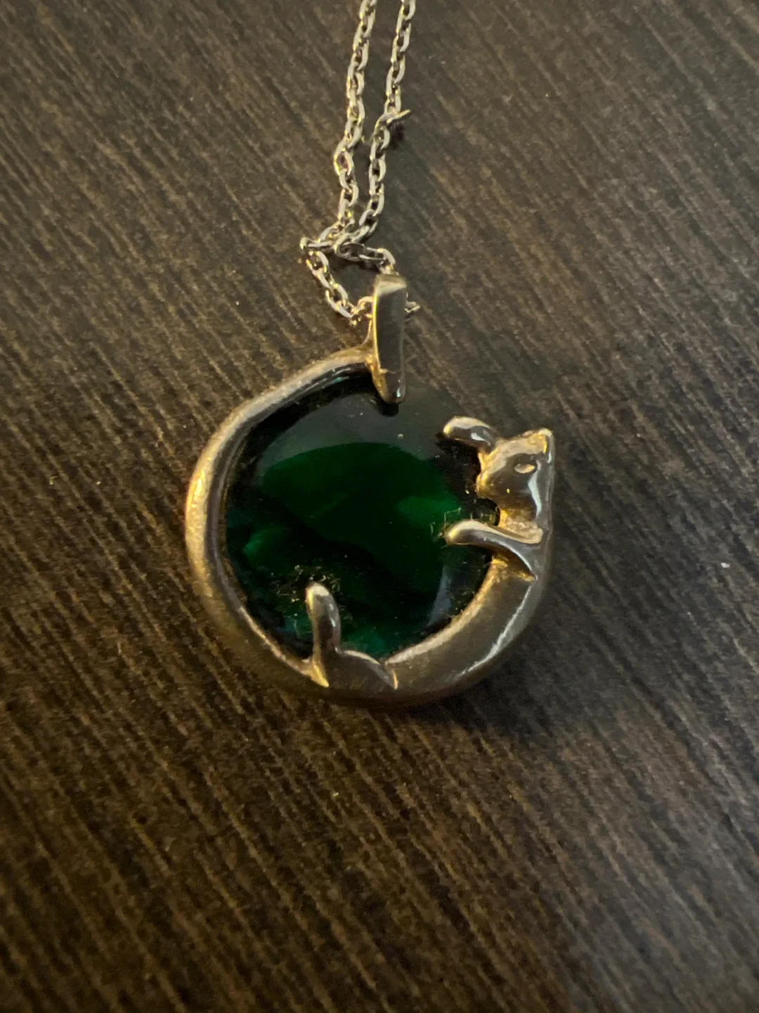 C.Norie STG Silver Cat Moonstone Necklace