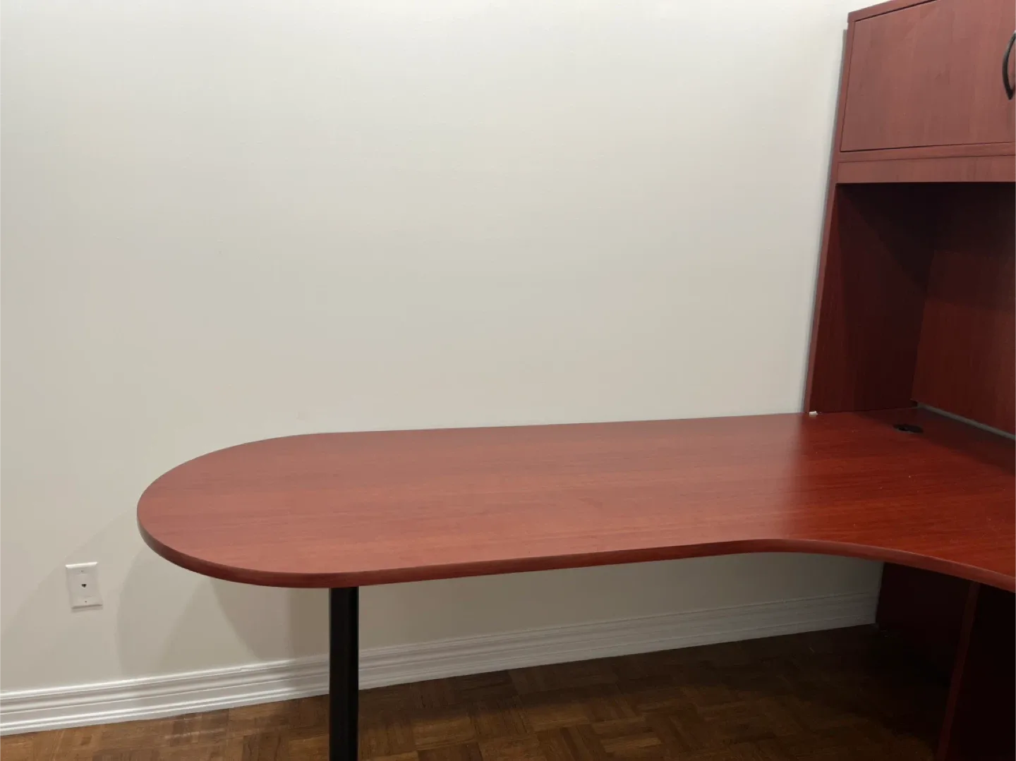 Reddish Brown Office Desk with Hutch