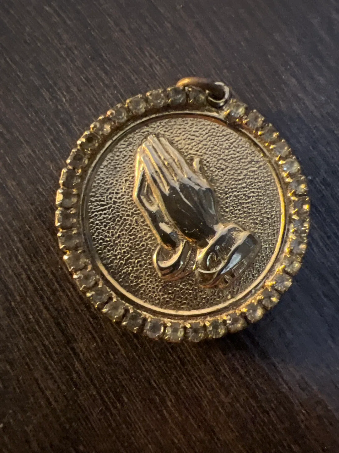 Gold Praying Hands Medallion