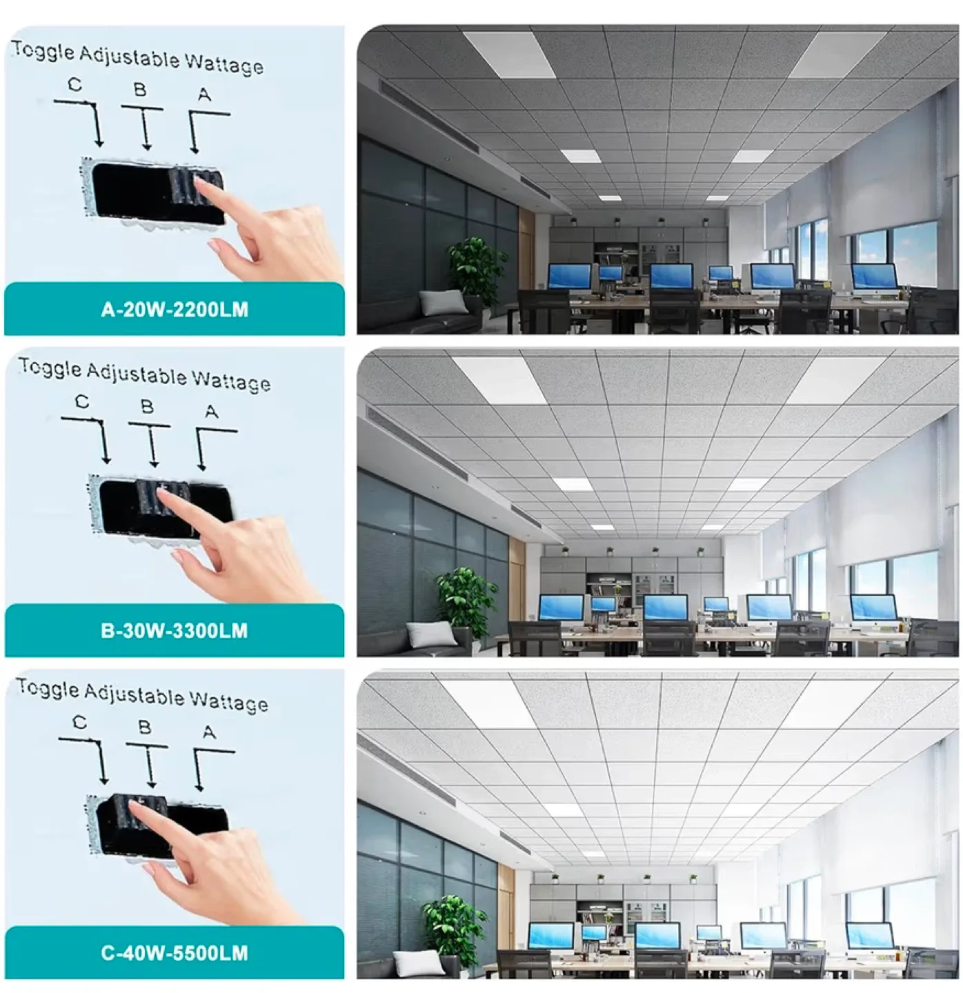 VOCGOU 4-Pack LED Panel Light 23.74 inch image indicator(2)