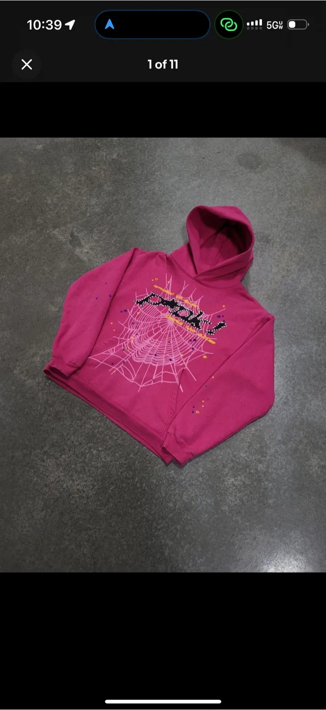 SP5DER Hoodie - Black & Pink image indicator(3)