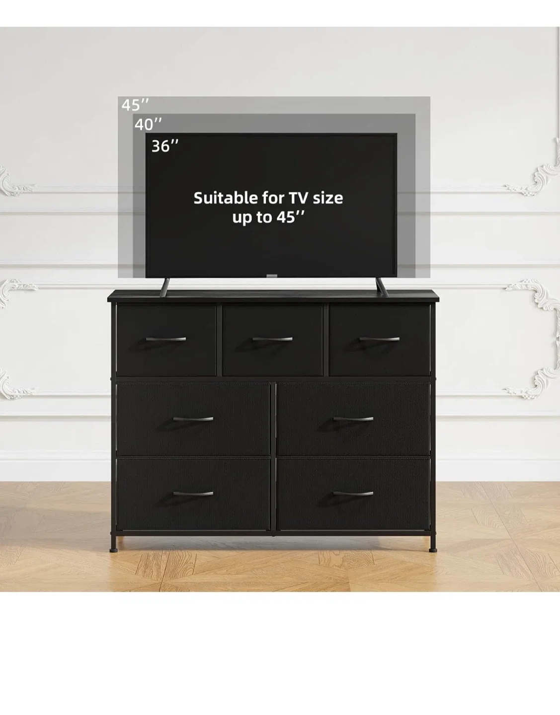 Black And White 7-Fabric Drawer Dresser image indicator(10)