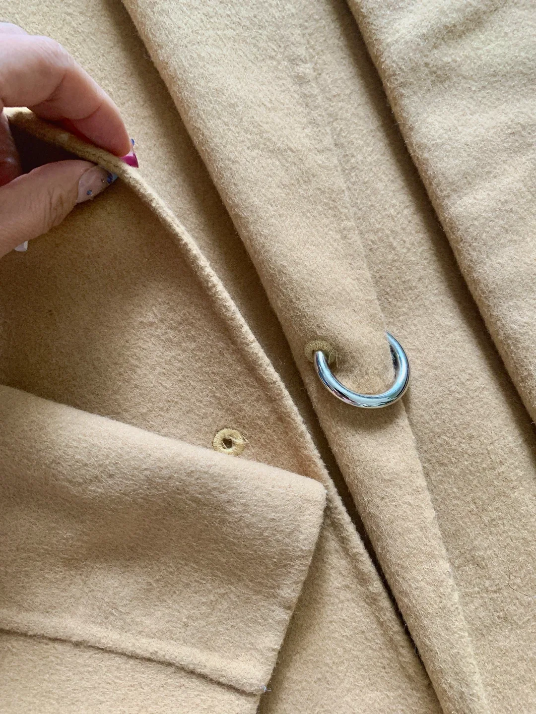 Beige Wool Coat - Size S image indicator(4)