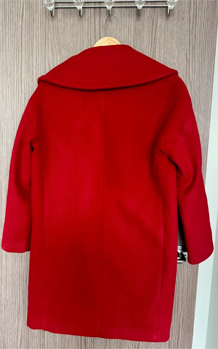 ZARA Red Wool-Blend Tailored Coat image indicator(4)