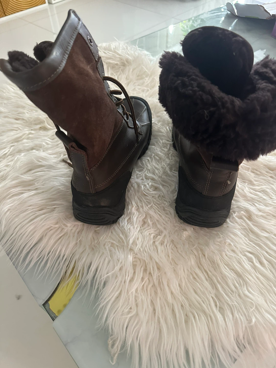 Size 8 UGG Waterproof Brown Leather Boots - photo 3