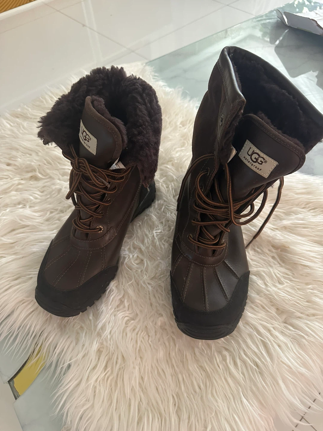 Size 8 UGG Waterproof Brown Leather Boots - photo 2