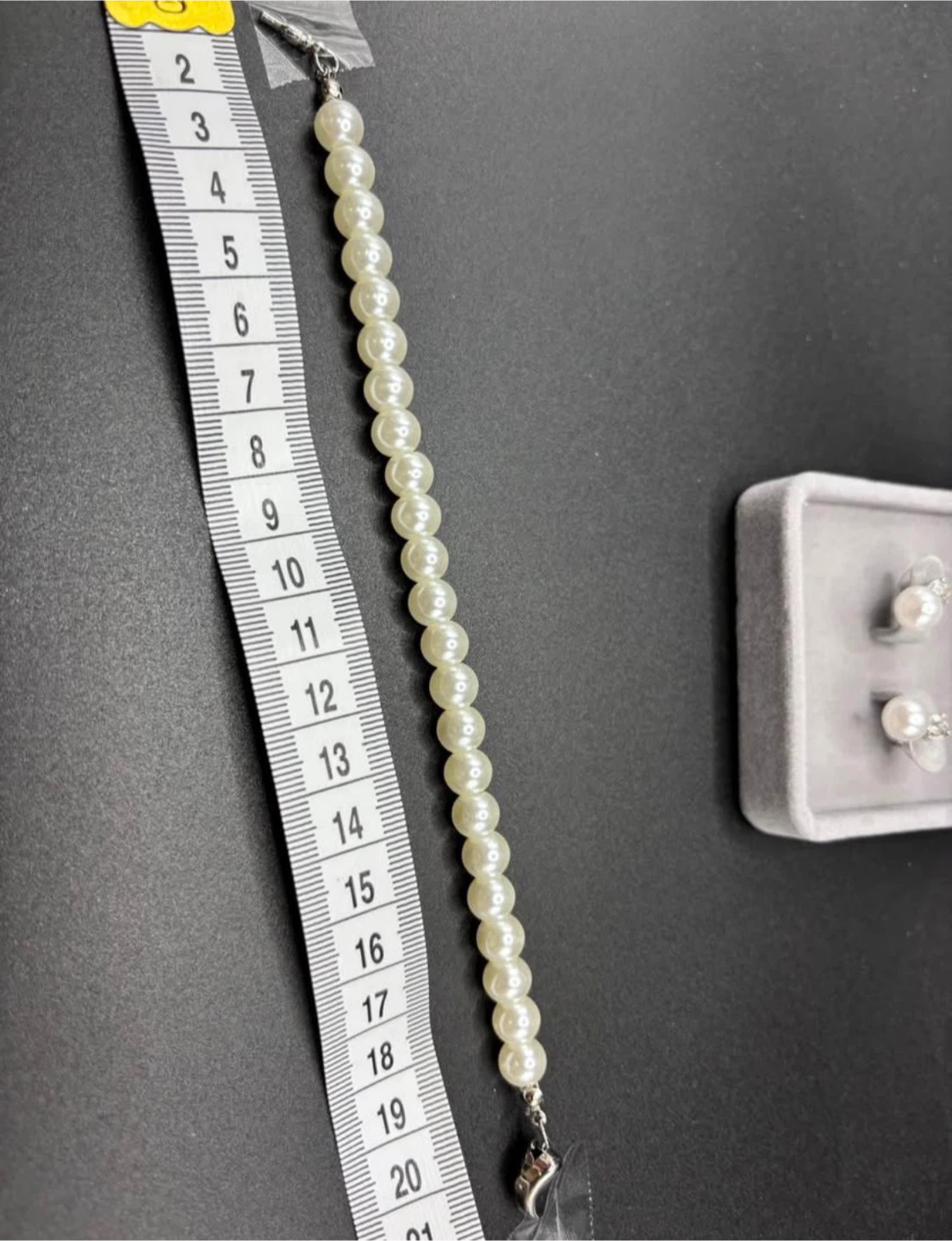 Coated shell Pearl bracelet (925 silver lock) & Earrings Set - photo 2