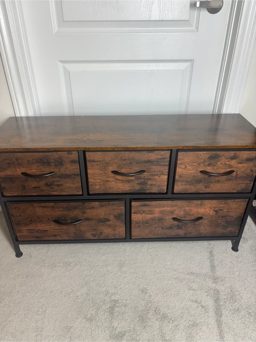 Fabric Dresser with 5 Drawers- Rustic Brown image indicator(4)