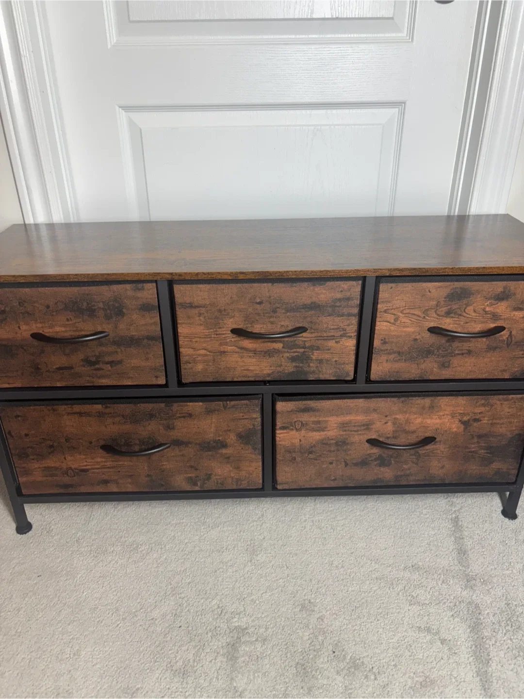 Fabric Dresser with 5 Drawers- Rustic Brown image indicator(3)