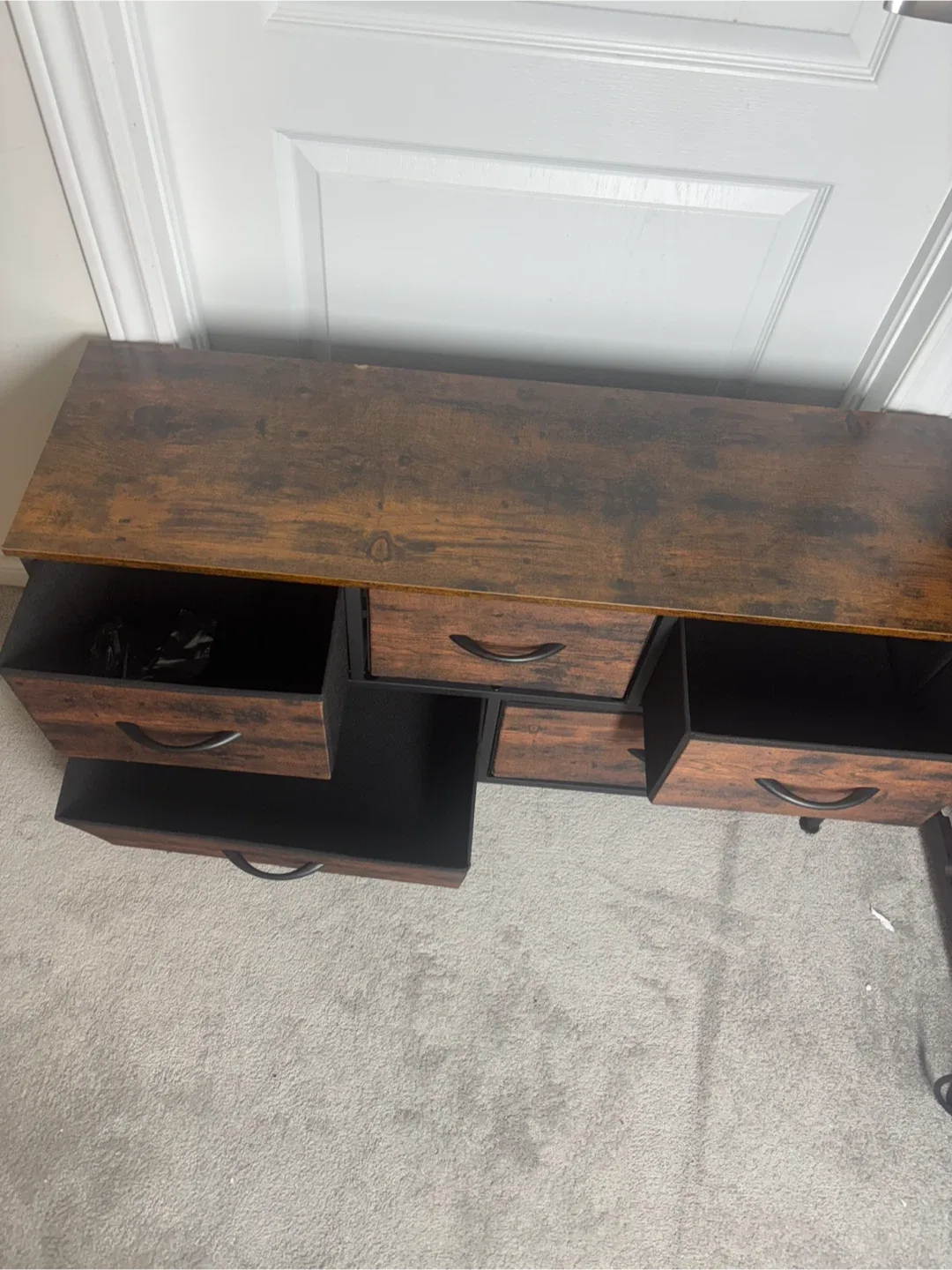 Fabric Dresser with 5 Drawers- Rustic Brown image indicator(5)