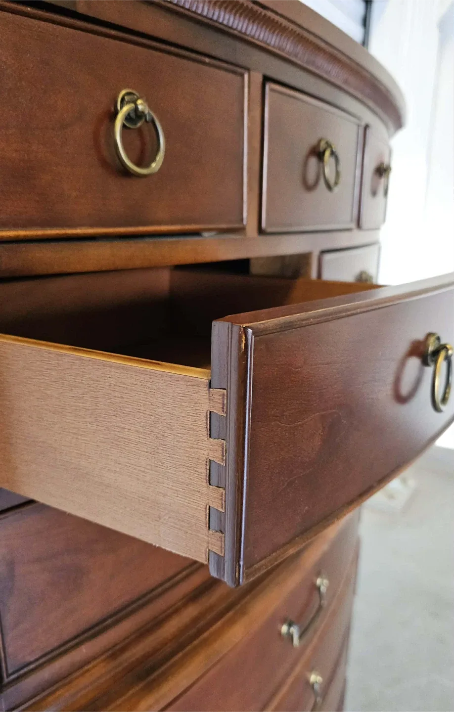 High end solid Mahogany 10 drawer high boy dresser image indicator(3)