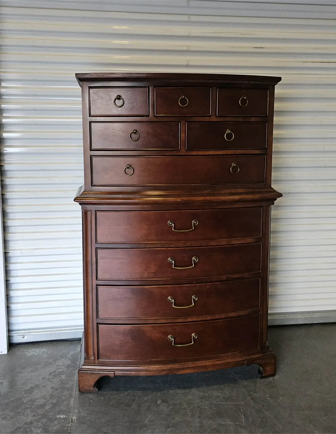 High end solid Mahogany 10 drawer high boy dresser image indicator(2)