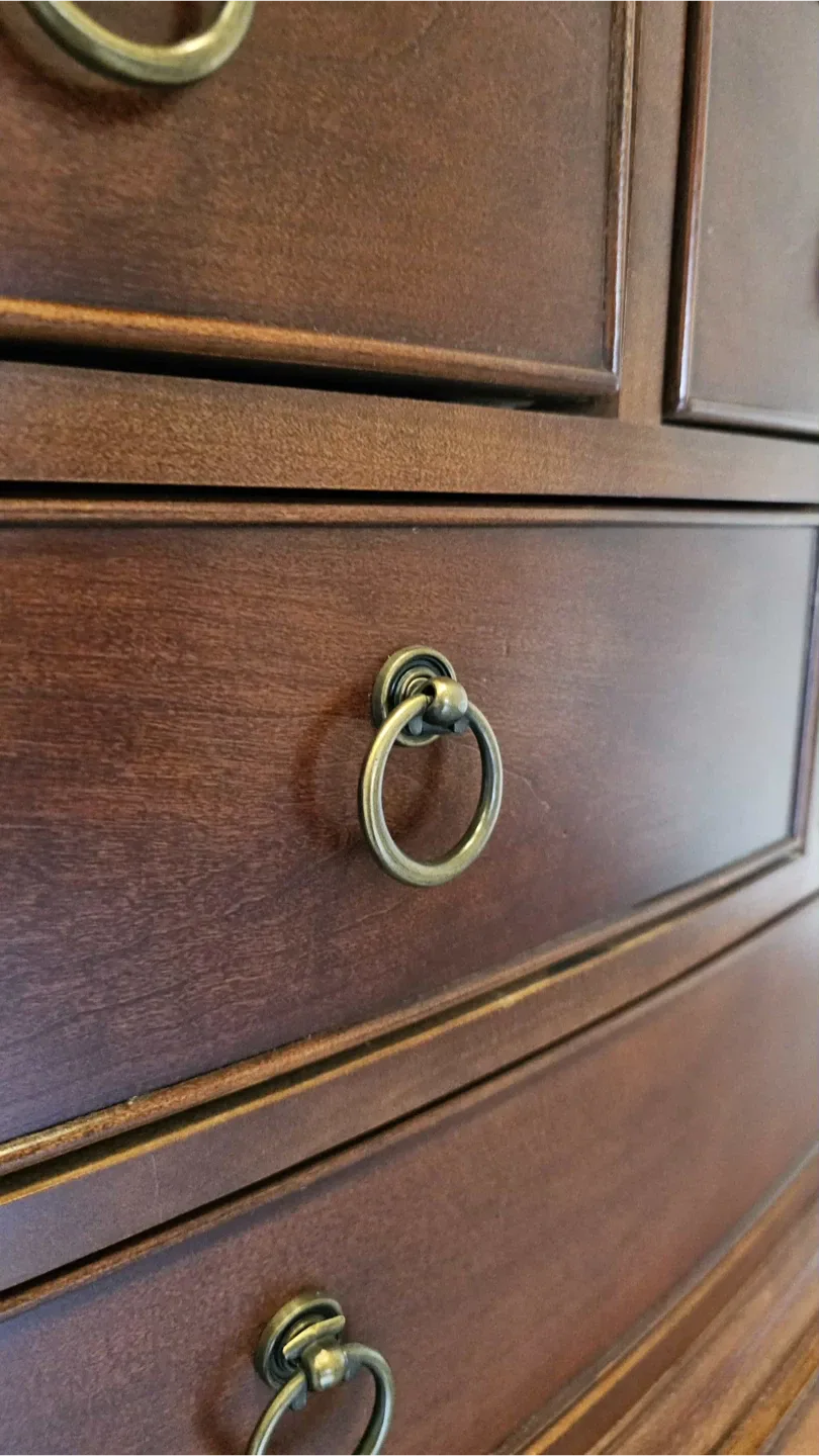 High end solid Mahogany 10 drawer high boy dresser image indicator(4)