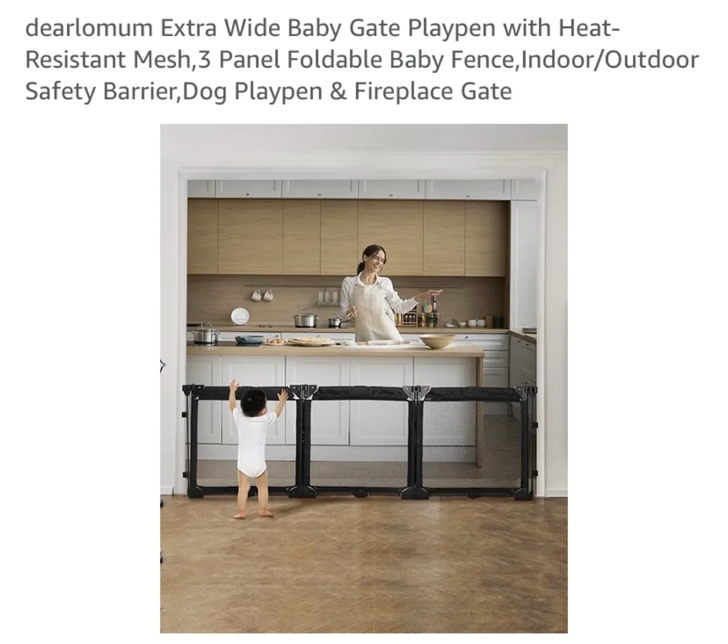 New dearlomum Extra Wide Folding 3 Panel Baby Gate