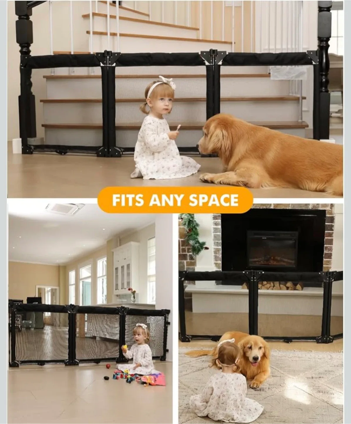 New dearlomum Extra Wide Folding 3 Panel Baby Gate image indicator(3)