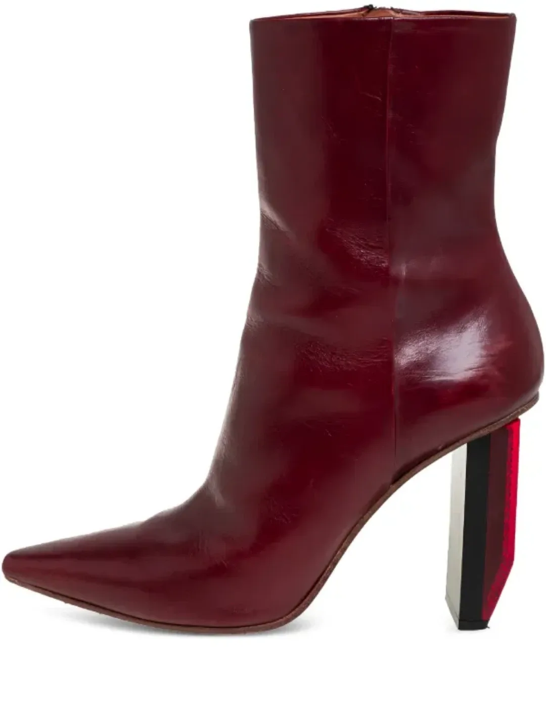Vetements Burgundy Leather Ankle Boots Size 37