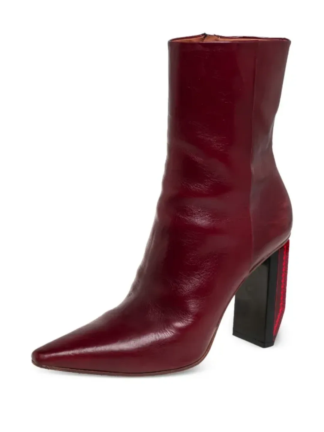 Vetements Burgundy Leather Ankle Boots Size 37 image indicator(2)