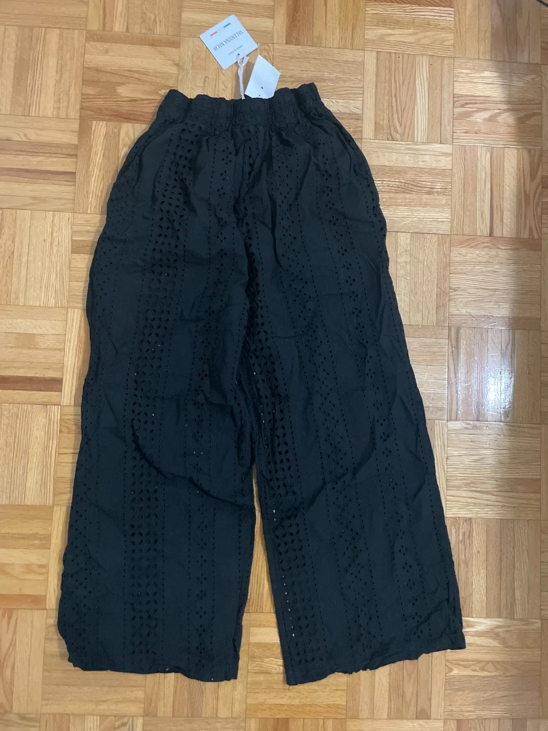 Valentina Naldi Black Eyelet Pants - Size S