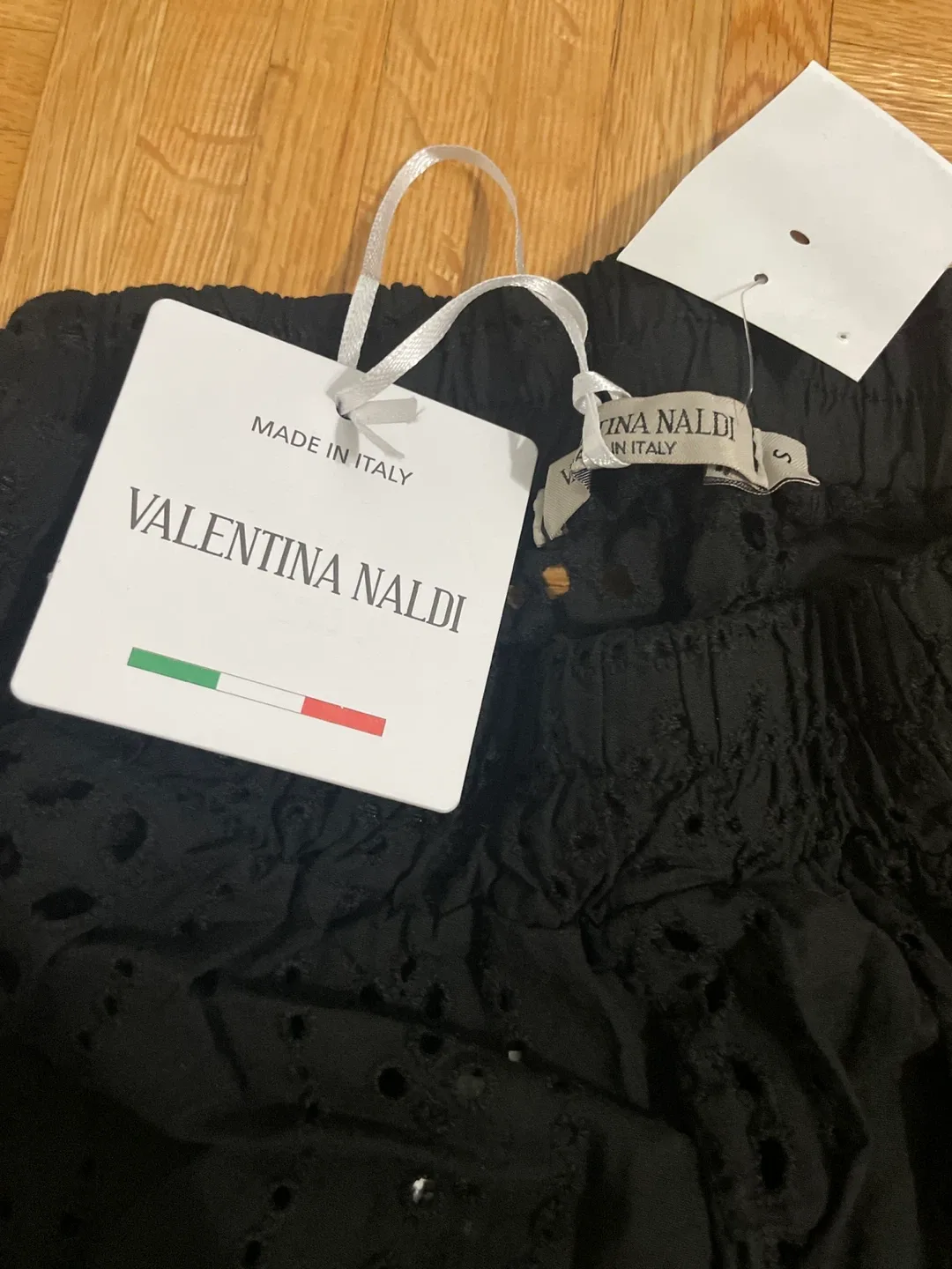 Valentina Naldi Black Eyelet Pants - Size S image indicator(4)