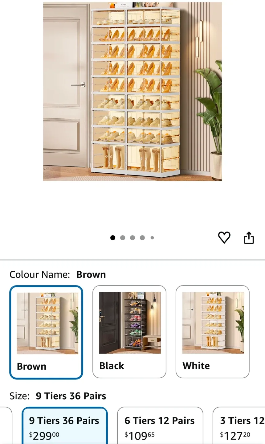 9-Tier 36-Pair Shoe Organizer - Brown image indicator(3)