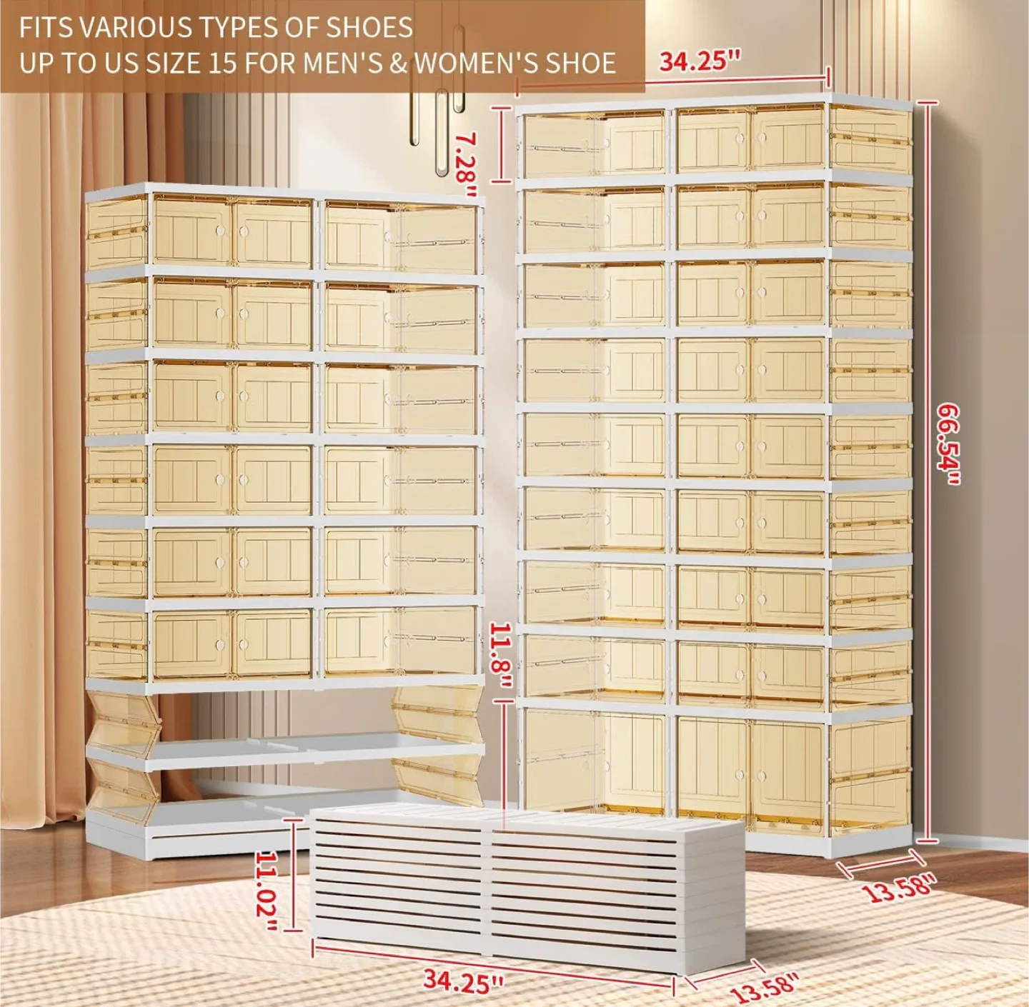 9-Tier 36-Pair Shoe Organizer - Brown image indicator(2)