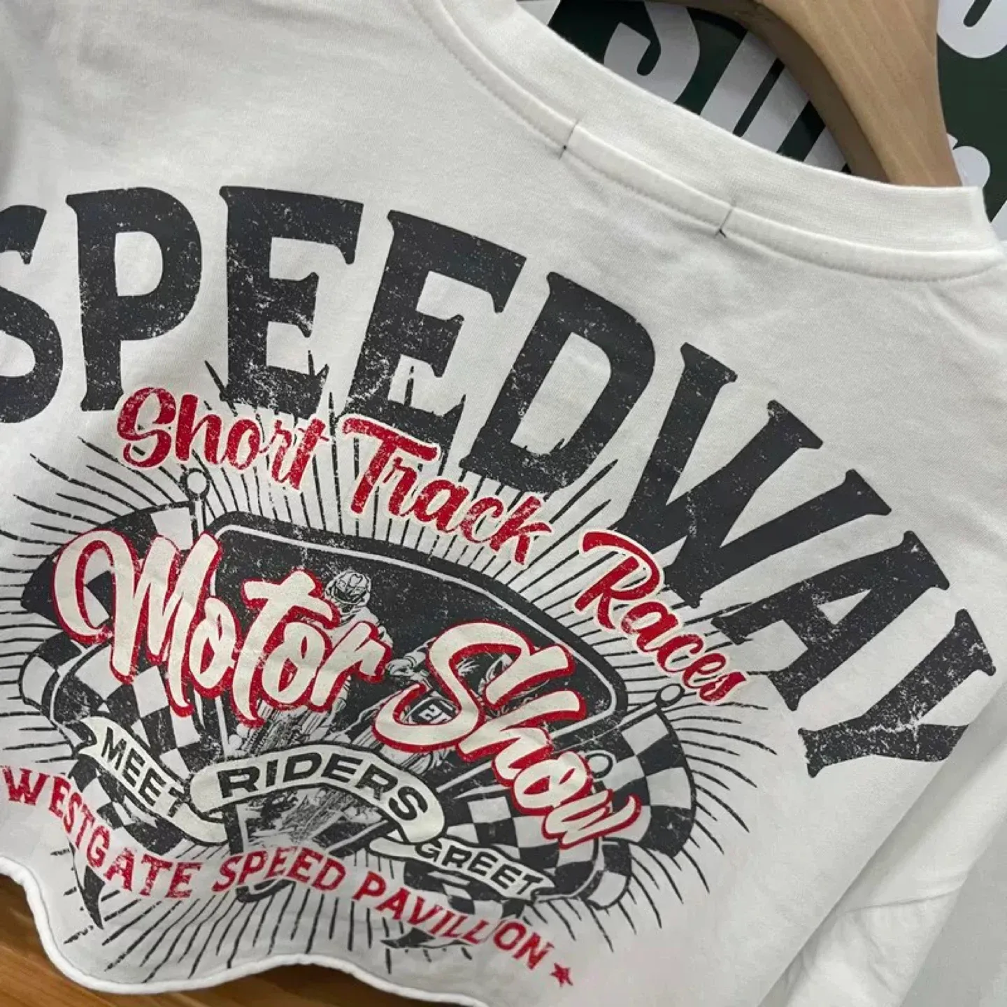 White Speedway Motor Show Graphic Tee Size M image indicator(3)