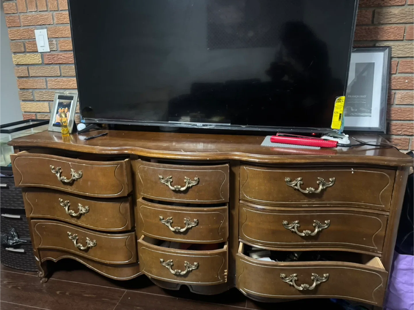 Vintage Brown Wooden Dresser