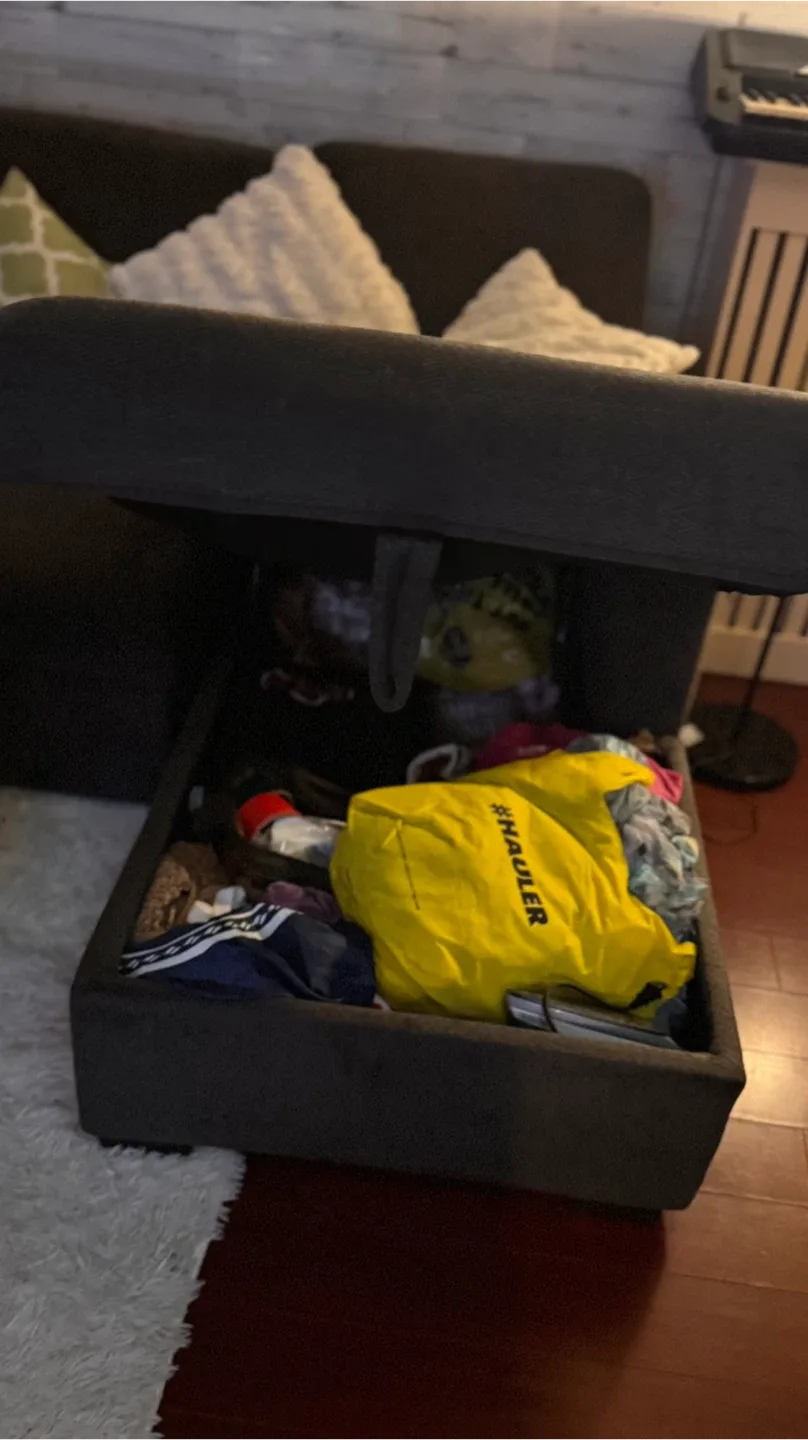 Grey Sectional Sofa/bed with Storage Ottoman image indicator(3)