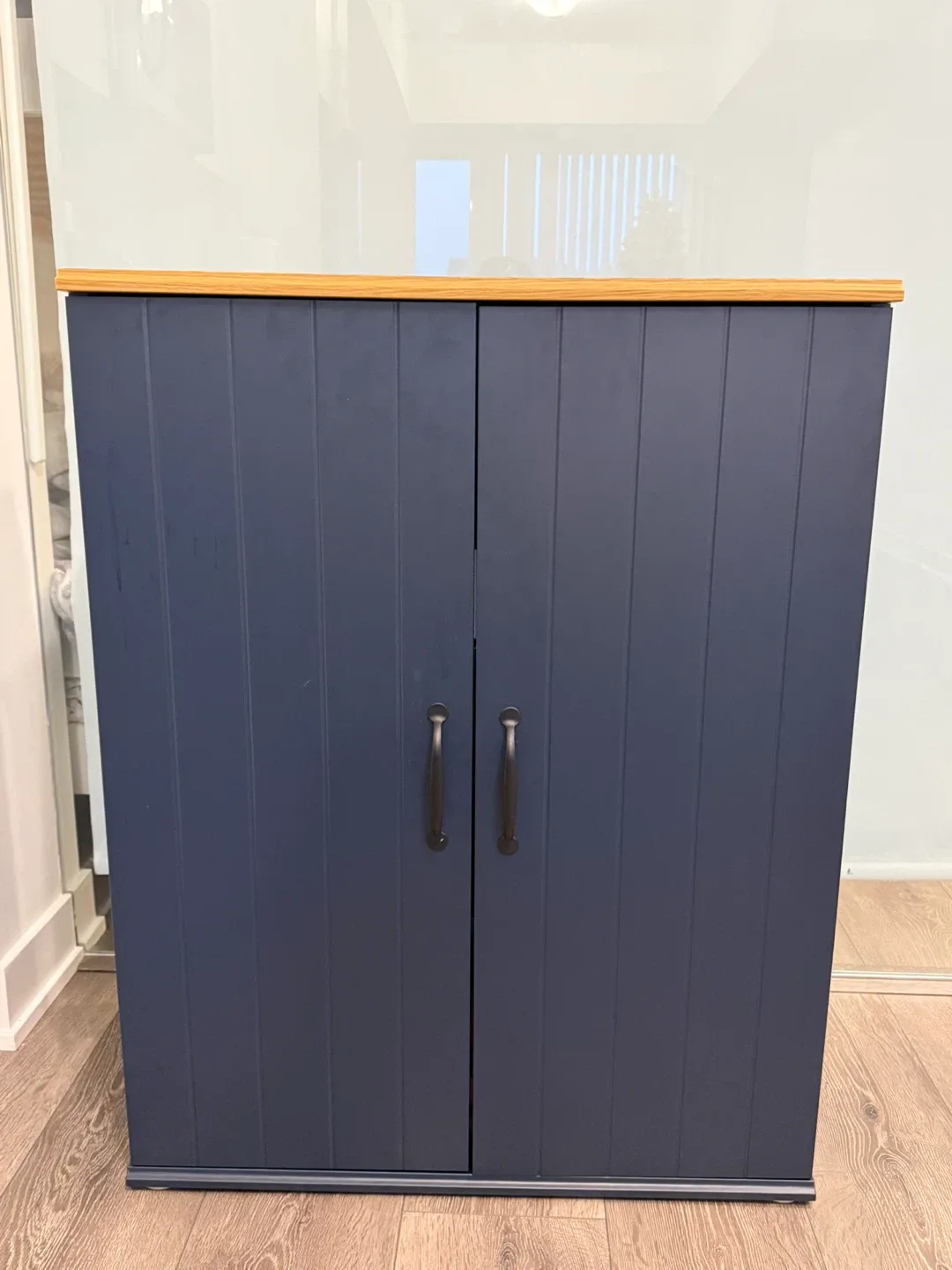 SKRUVBY Storage combination, black-blue image indicator(2)