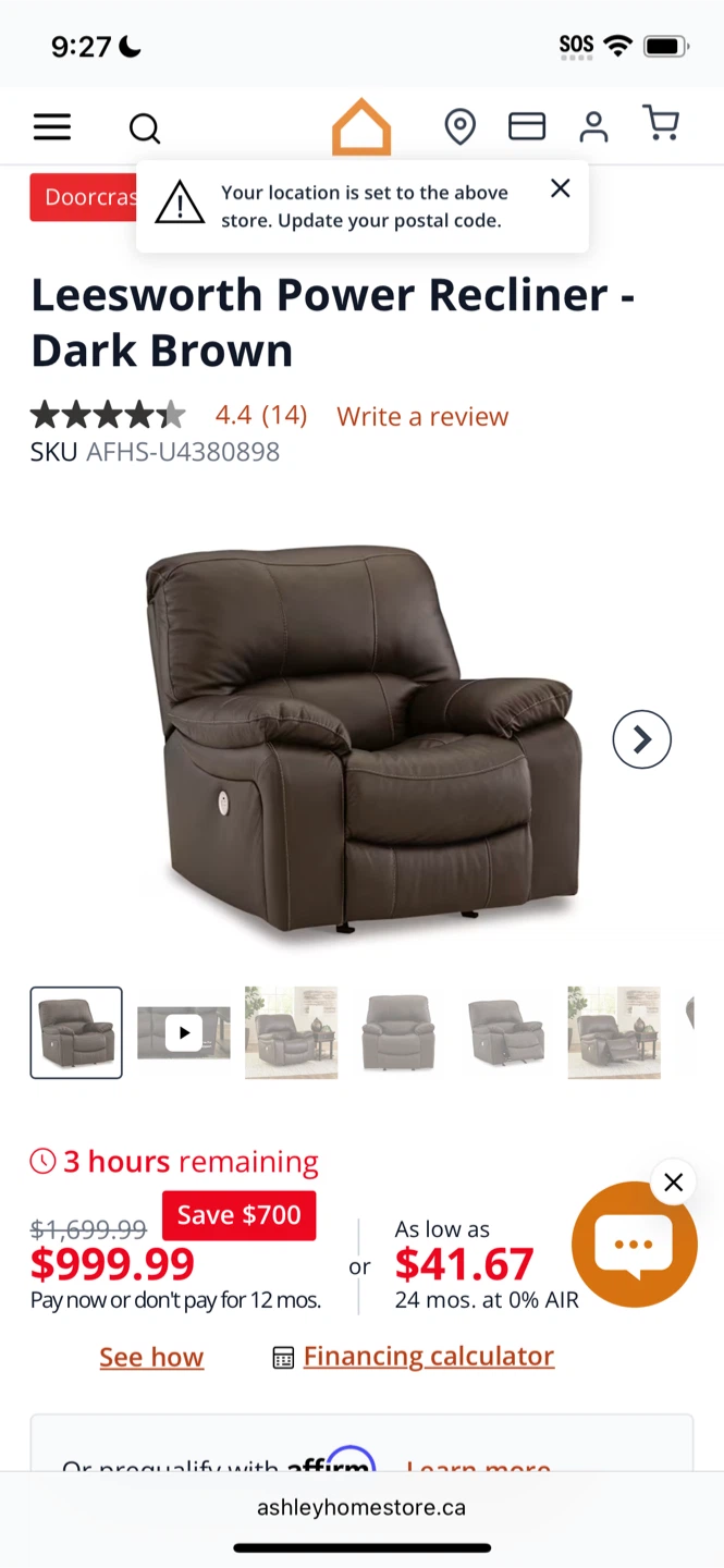 Ashley power recliner chair - photo 4