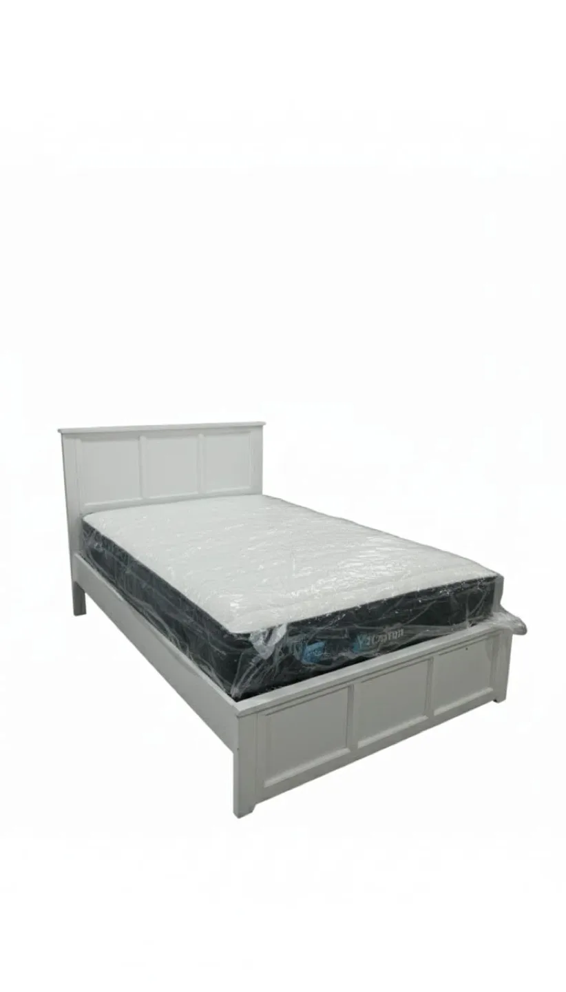 Queen bed and nightstand