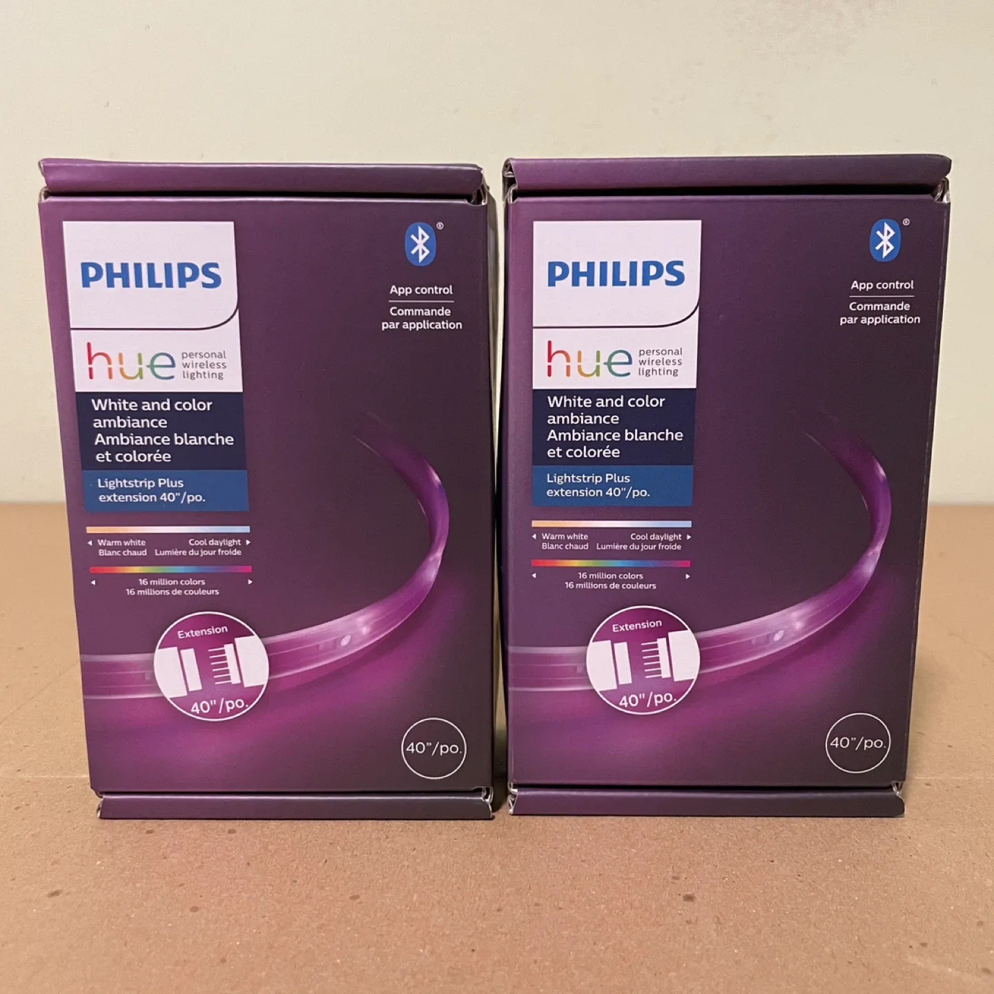2 Pack of Philips Hue Lightstrips 40" / 1m - NEW SEALED