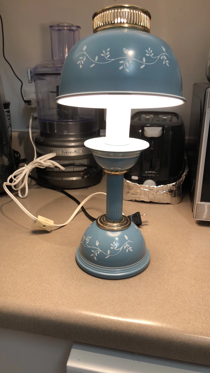 Blue Floral Accent Lamp
