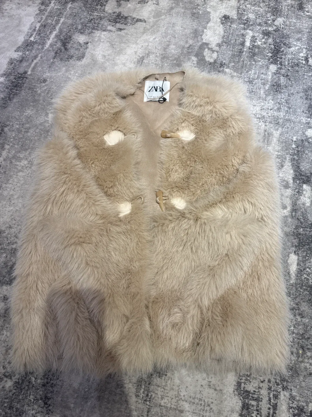 Zara Faux Fur Coat Size S