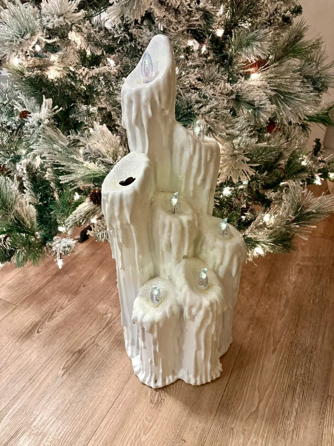 White Drip Candle Tower Decor