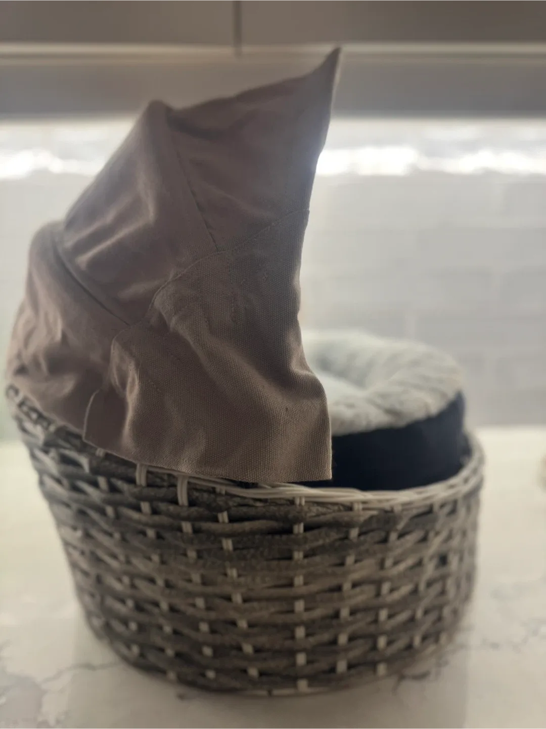 Wicker Pet Bed with Hood image indicator(2)