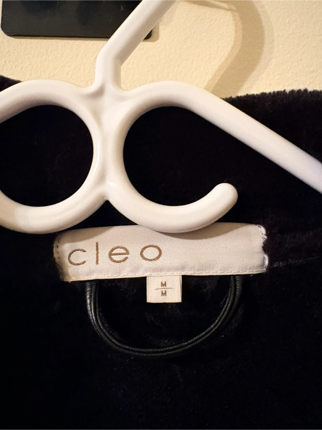Cleo Black Faux Leather Aviator Jacket - Size M - photo 2