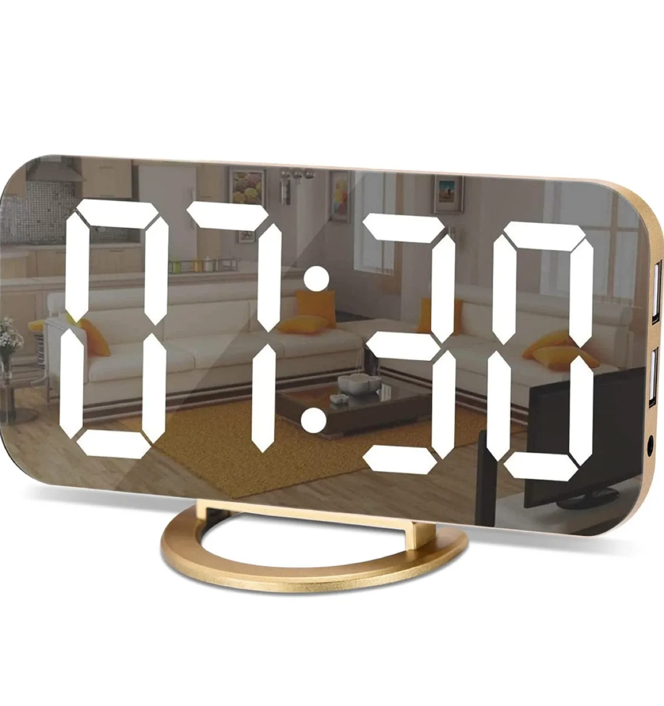Digital Alarm Clock in Gold