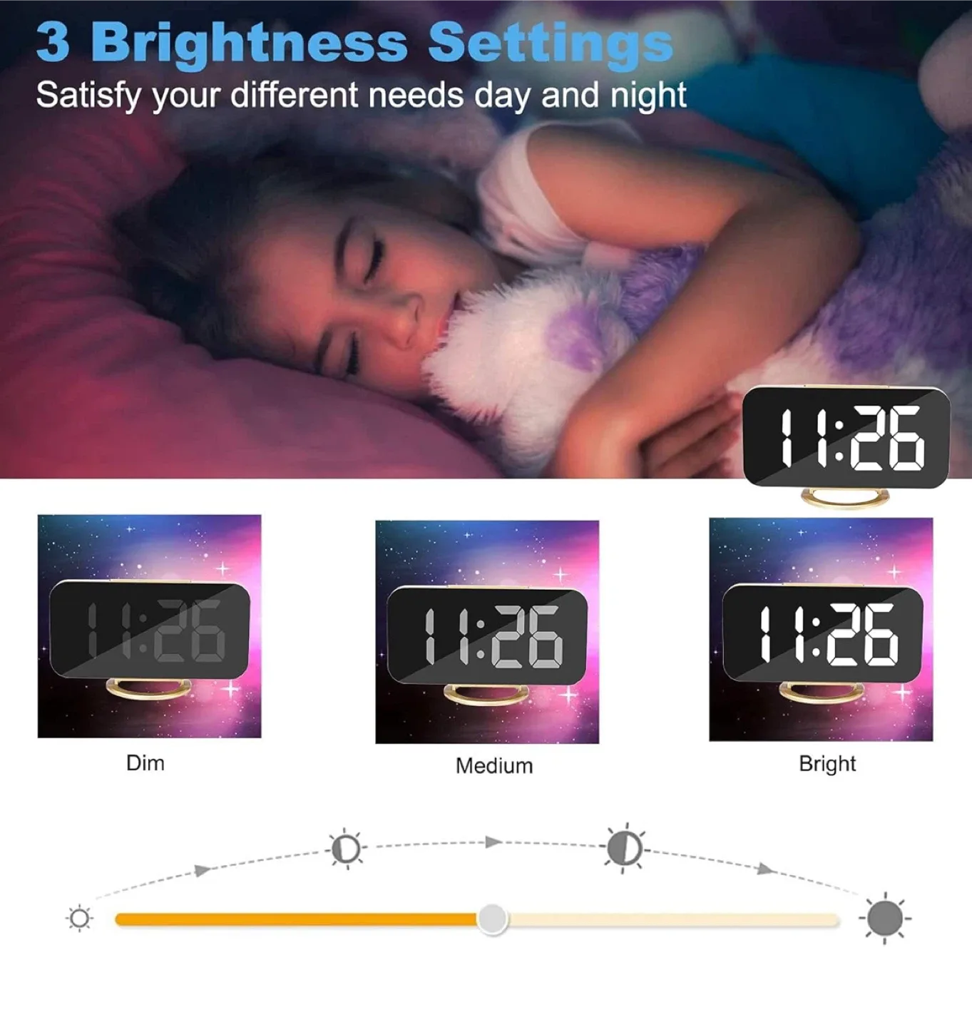 Digital Alarm Clock in Gold image indicator(4)