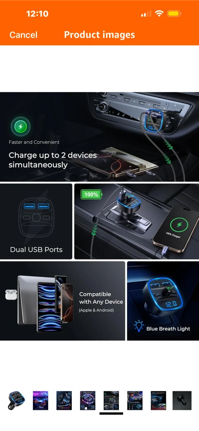 LENCENT Bluetooth FM Transmitter Car Charger image indicator(5)