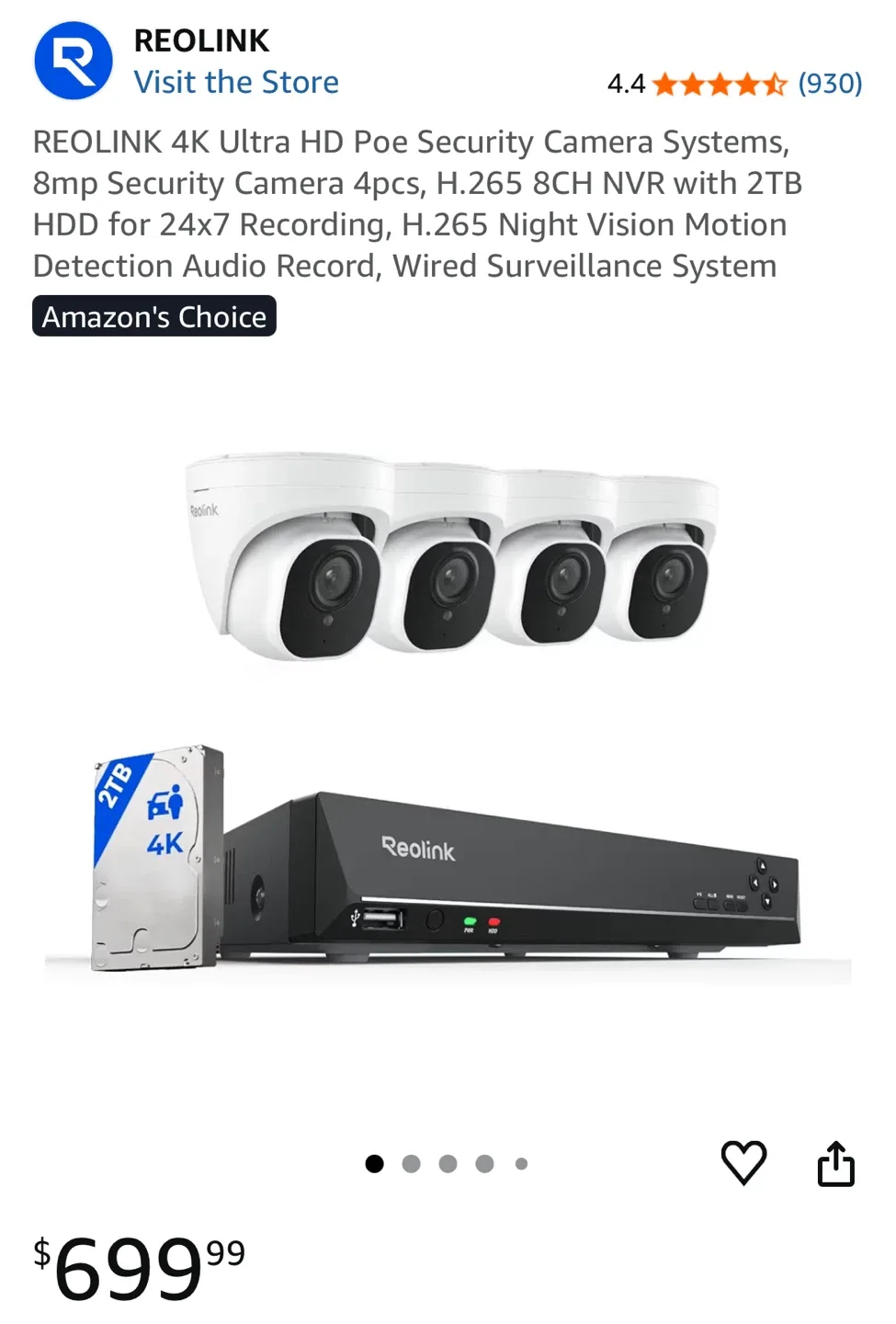 Brand New! Reolink 4K Ultra HD Security Camera System