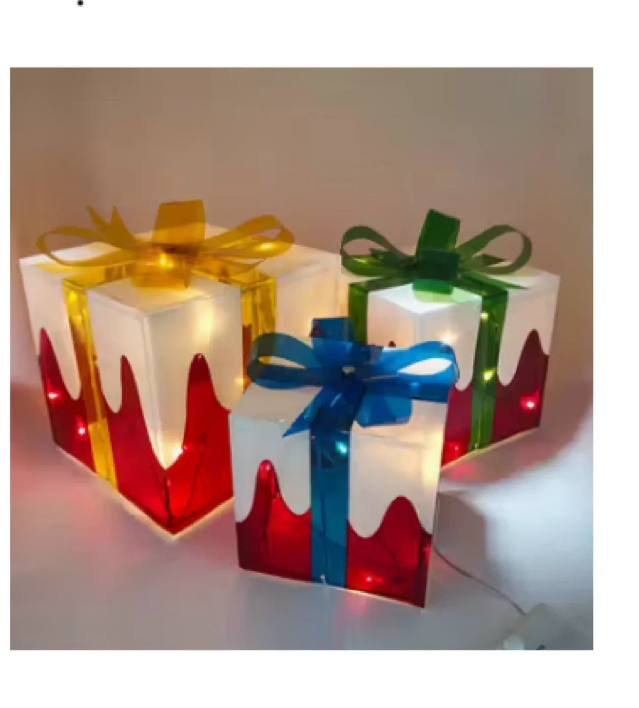 Set of 3 lighted Christmas Gift Boxes