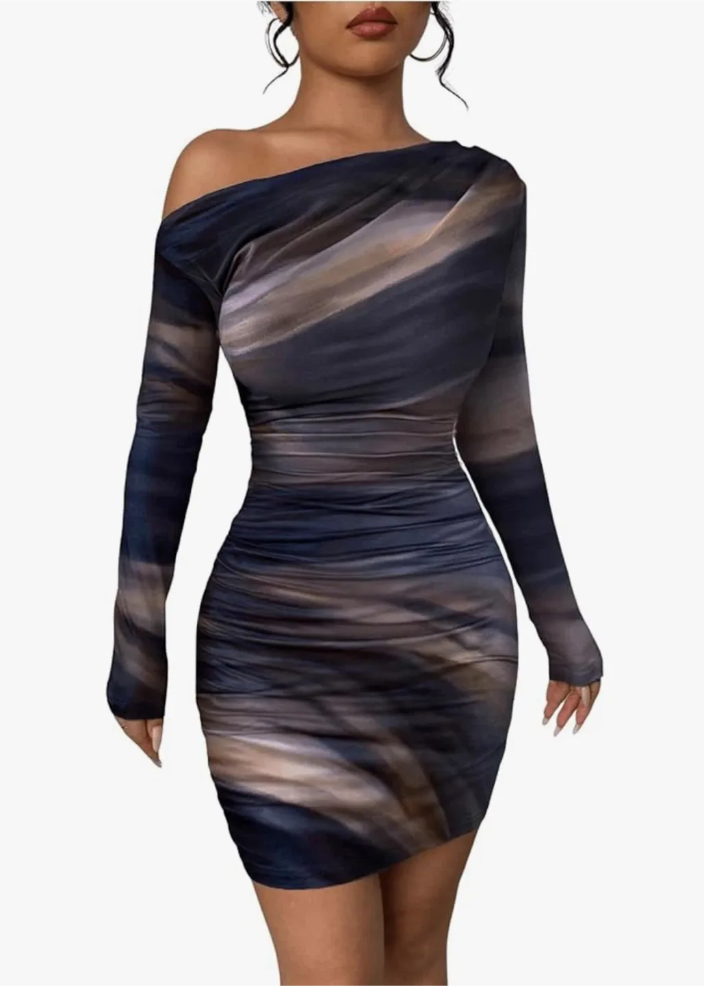 Abstract Print Bodycon Mini Dress