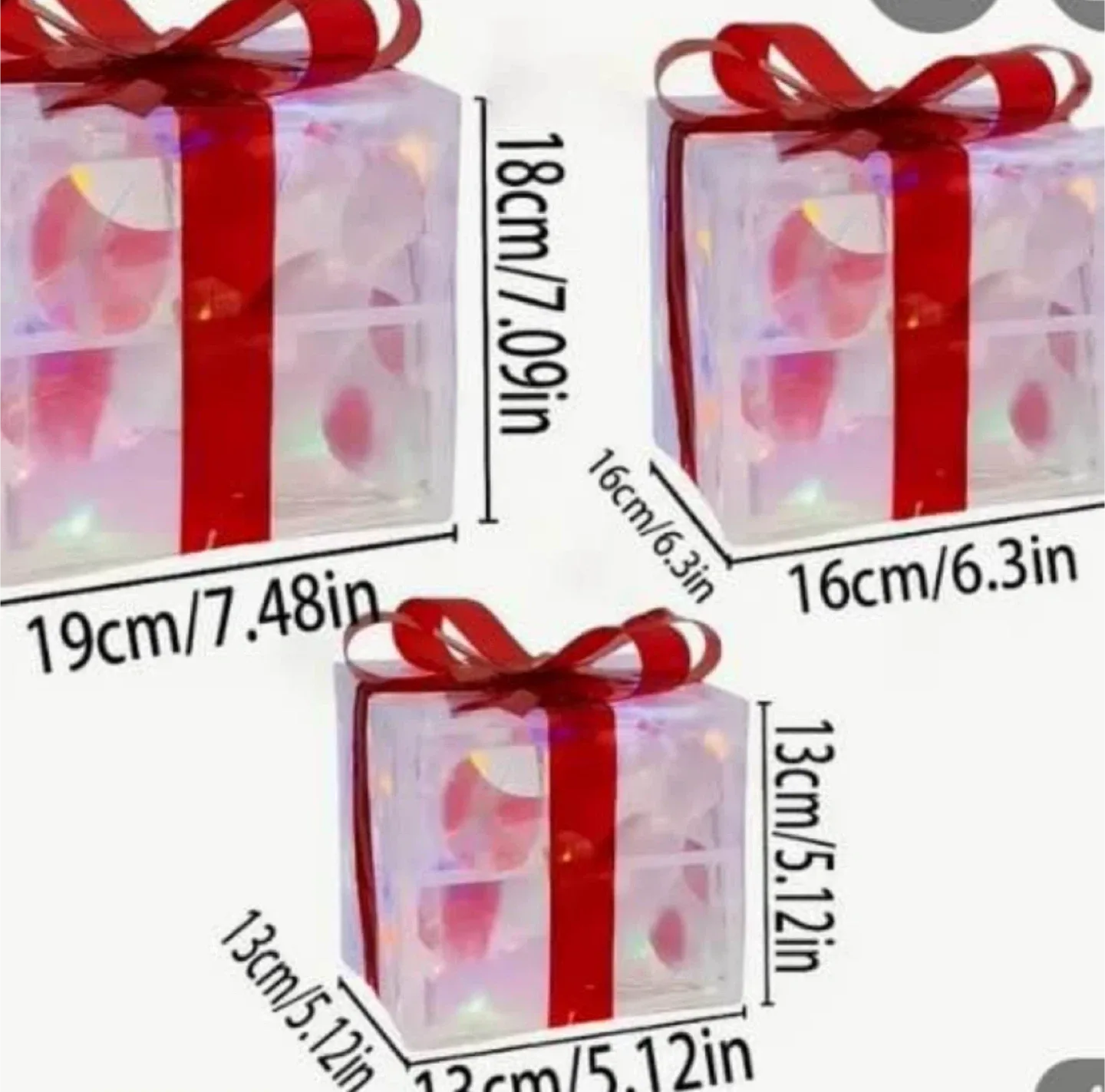 Set of 3 lighted Christmas Gift Boxes image indicator(2)