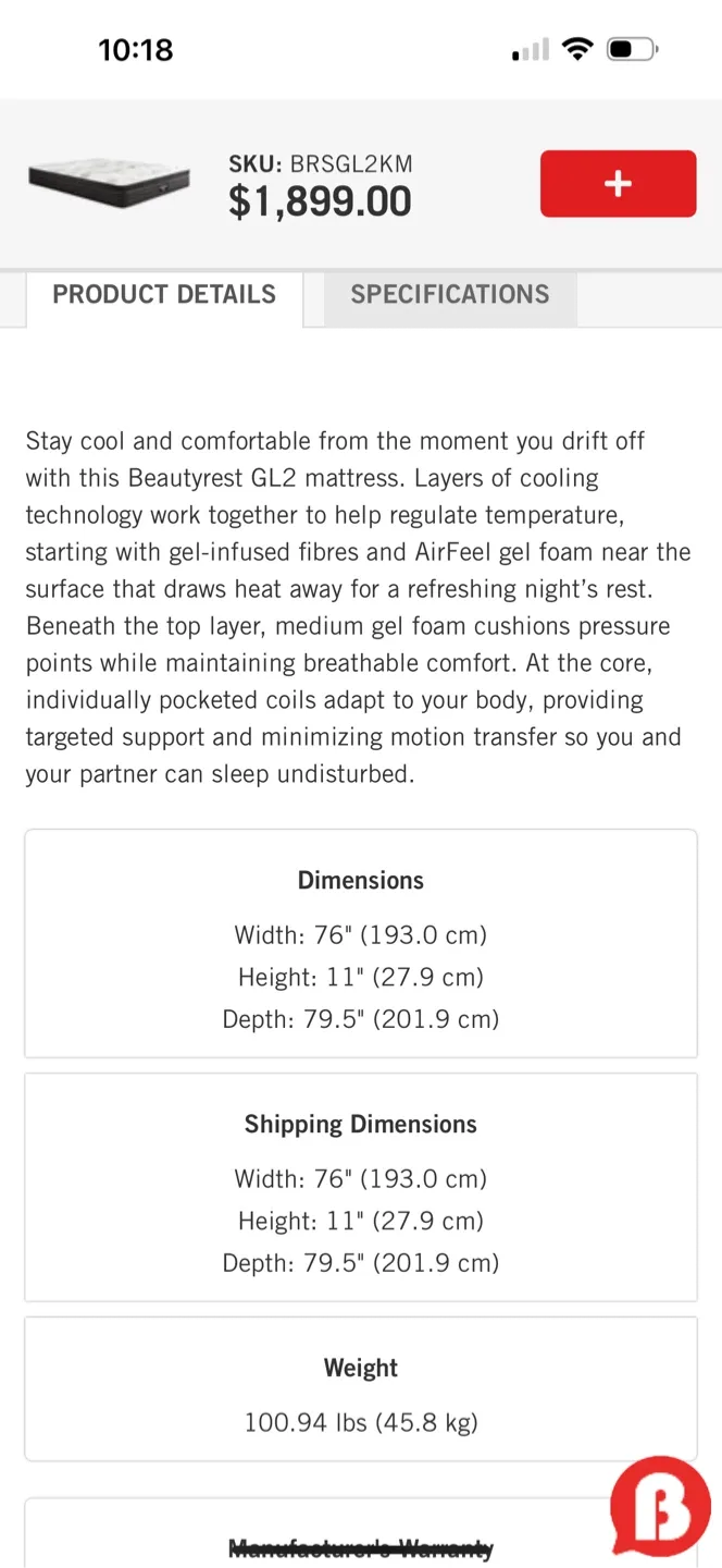 Beautyrest GL2 King Mattress - Like New! image indicator(3)