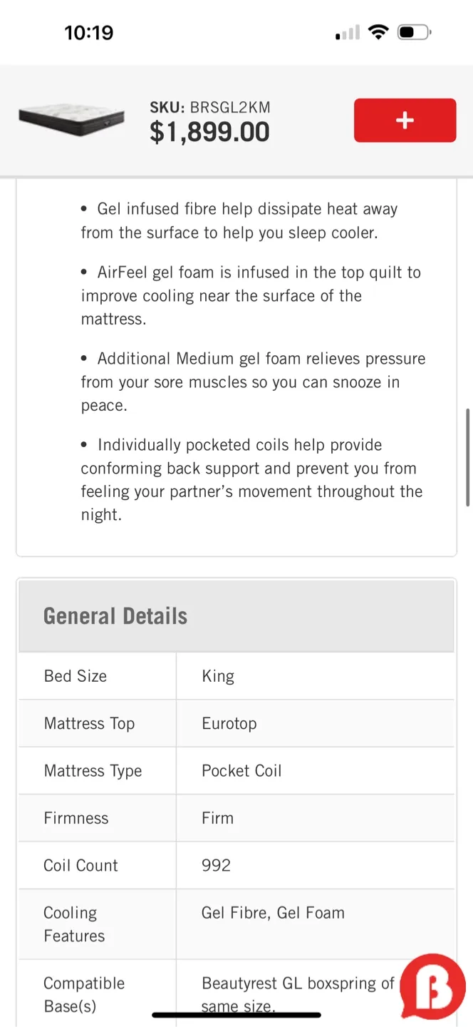 Beautyrest GL2 King Mattress - Like New! image indicator(4)