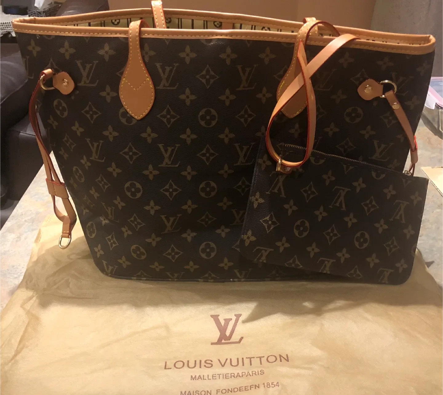 LV Damier Neverfull Medium New
