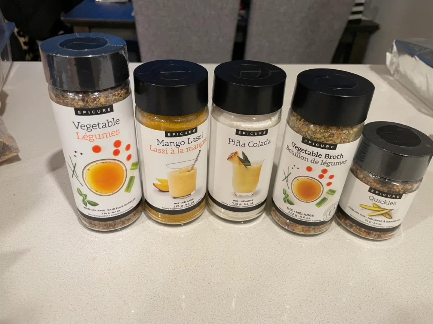 Epicure Spice Blends: Vegetable, Mango Lassi, Piña Colada